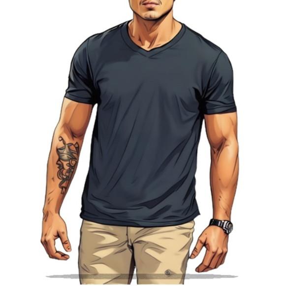 Molde em pdf de Camiseta Tradicional Gola V do Pp ao Xg