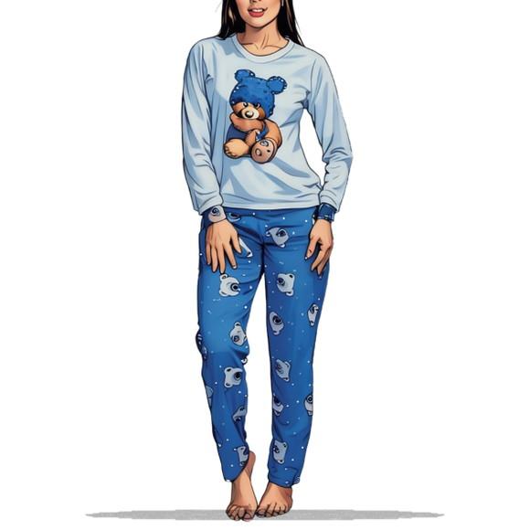 Molde em pdf de Conj Pijama Longo Tradicional Fem do Pp - Gg