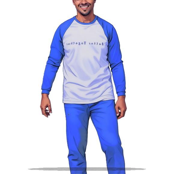 Molde em pdf de Conjunto Pijama Raglan Masculino Pp ao Xxg