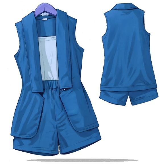 Molde em pdf de Conjunto Inf Colete e Short 2 a 14 Anos