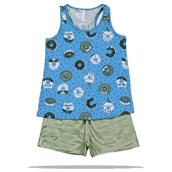 Molde em pdf de Conjunto Pijama Inf Regata Verão 2 a 14 Anos