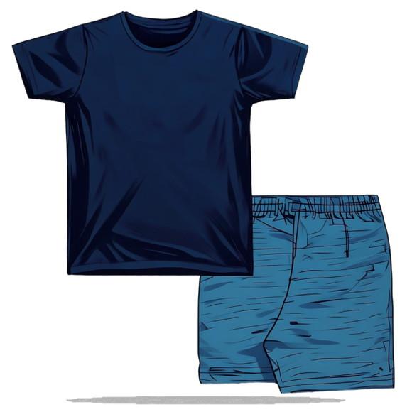 Molde em pdf de Conjunto Short + Camiseta Inf 1 a 12 Anos