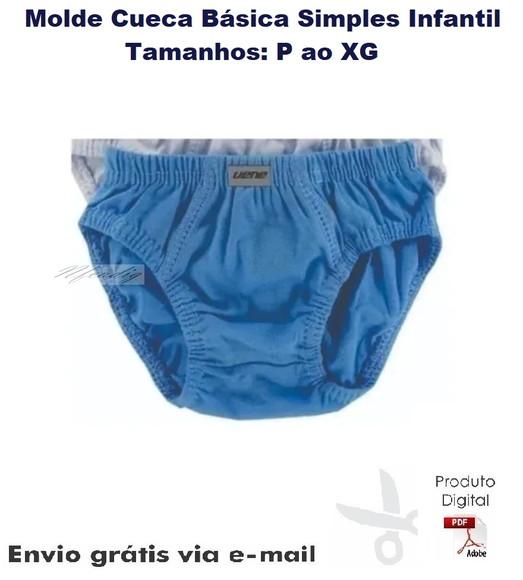 Molde em PDF de Cueca Básica Simples Infantil ref 55