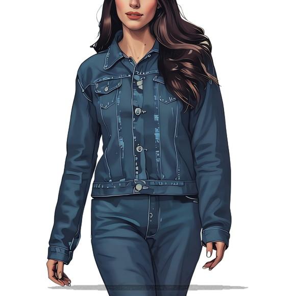 Molde em pdf de Jaqueta Jeans Fem Adulto P ao Xxg