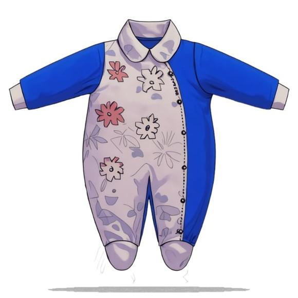 Molde em pdf de Macacao Bebê Fem Aberto na Lateral P ao Gg