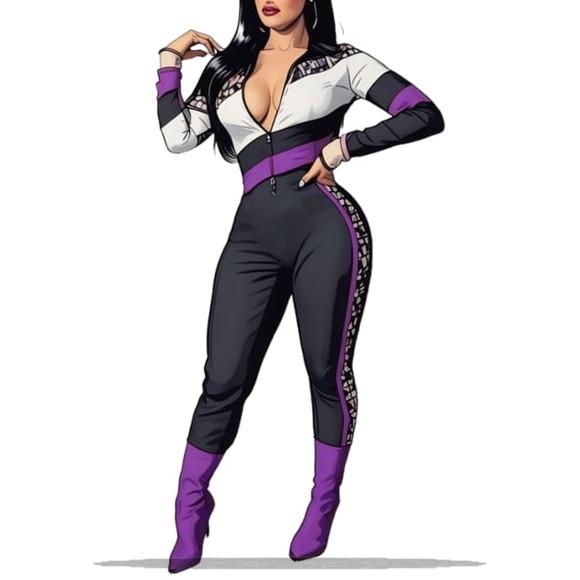 Molde em pdf de Macacao Fitness com Ziper Manga Longa P - Gg
