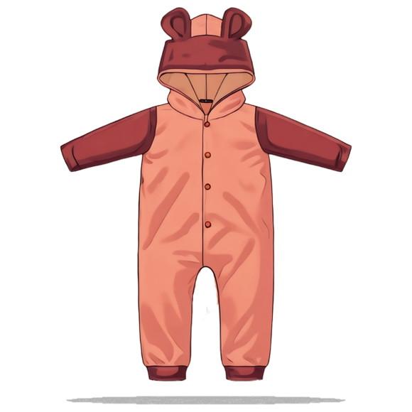 Molde em pdf de Macacão Infantil com Capuz 8 a 16 Anos