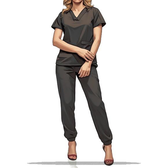 Molde em pdf de Pijama Confort Scrub Fem Adulto do P ao Xxg