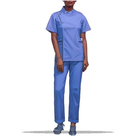 Molde em pdf de Pijama Cir Scrub Fem Botão Lateral P ao Xxg