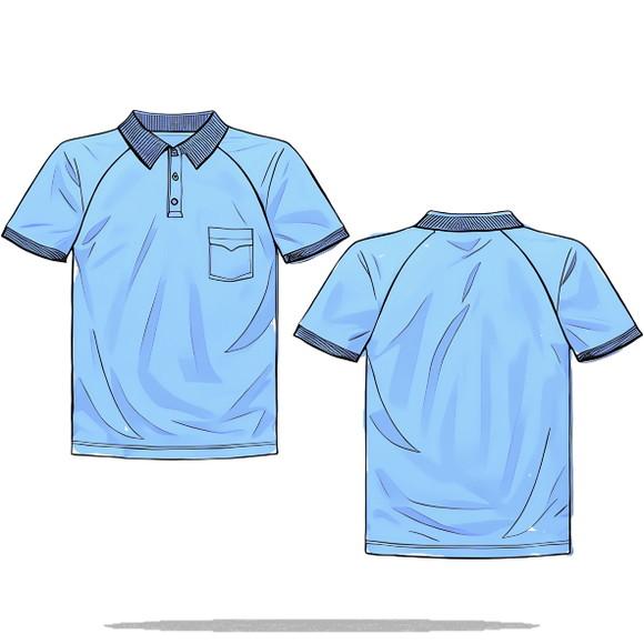 Molde em pdf de Polo Raglan Infantil de 2 a 16 Anos