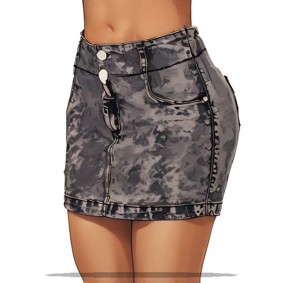 Molde em pdf de Saia Jeans Curta Adulto 34 ao 44