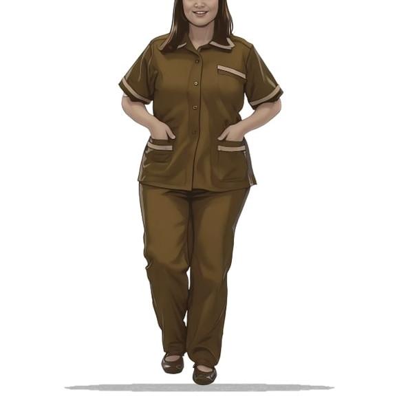 Molde em pdf de Uniforme Copeira Faxineira Fem P ao Xxg