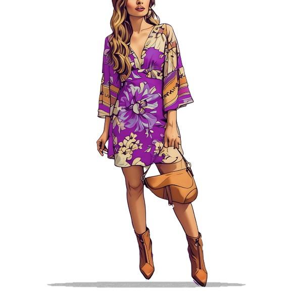 Molde em pdf de Vestido Adulto Fem Decote Xale P ao Gg