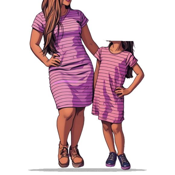 Molde em pdf de Vestido Basico Mae e Filha Pp ao Gg e 2 - 16