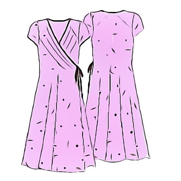 Molde em pdf de Vestido Envelope do P ao Gg
