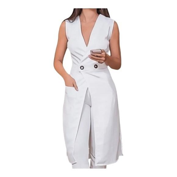Molde Jaleco Feminino Colete sem Mangas P ao Gg