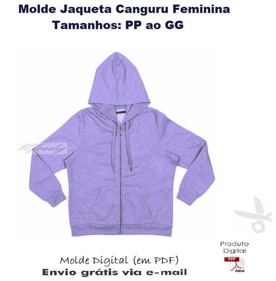 Molde Jaqueta Canguru Feminina (PP ao GG) #304
