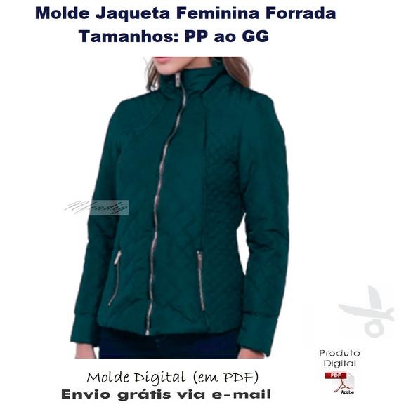 Molde Jaqueta Feminina Forrada Casaco #305