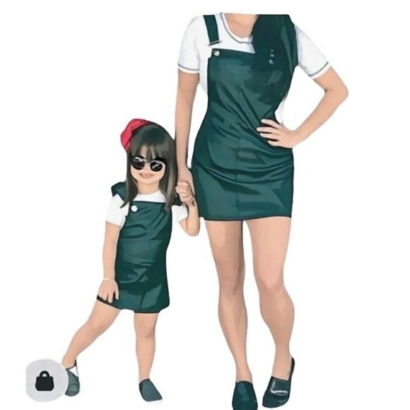 Molde Jardineira Feminina e Infantil Mãe e Filha P-gg 2-14
