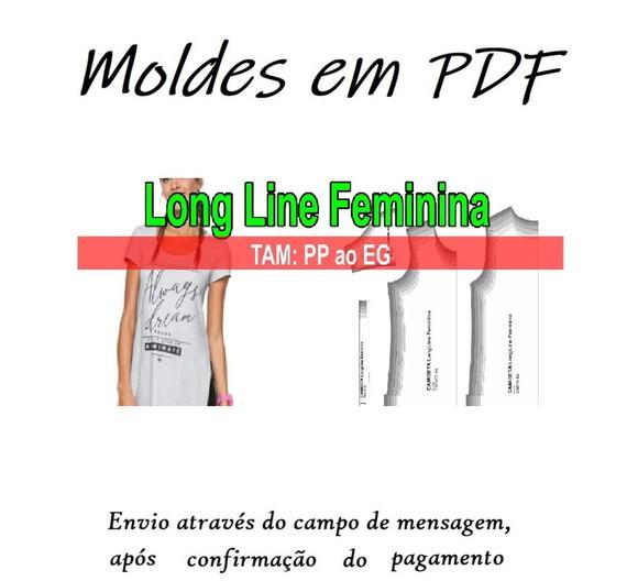 Molde Longline Feminina Decote Grande