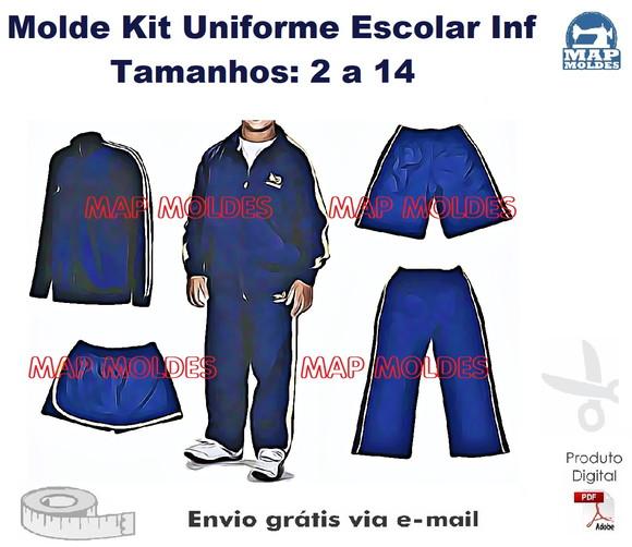 Molde Modelagem 5 Moldes Uniforme Escolar Infantil