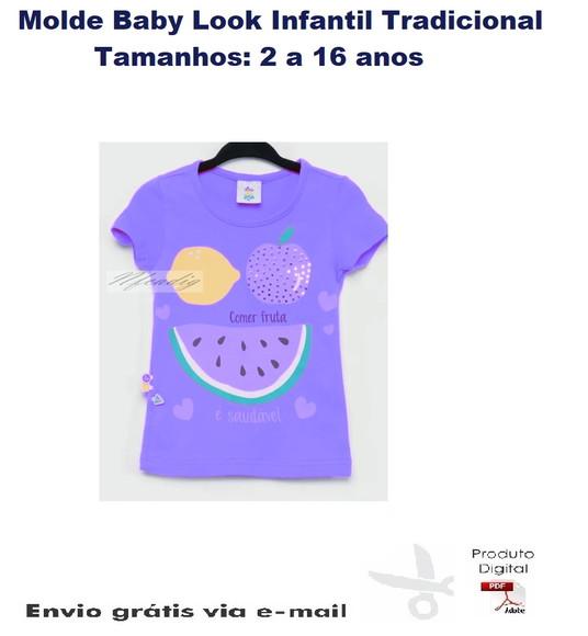Molde Modelagem Baby Look Infantil Tradicional M. Curta #143