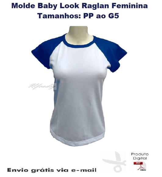 Molde Modelagem Baby Look Raglan Fem Pp A Plus Size #159