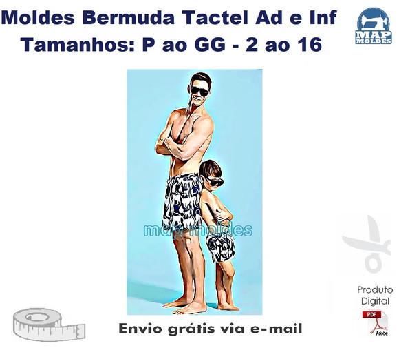 Molde Modelagem Bermuda Tactel Adulto e Infantil