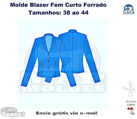 Molde Modelagem Blazer Curto Forrado em PDF