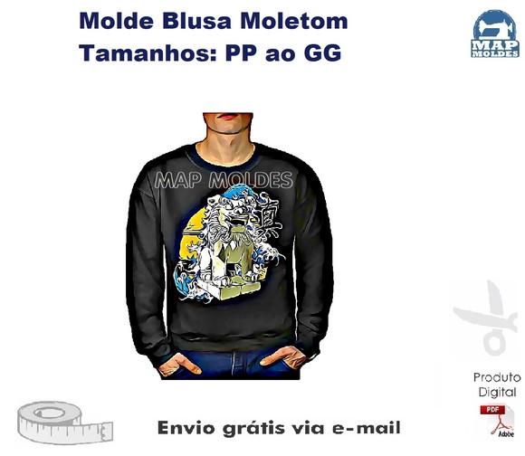 Molde Modelagem Blusa Moletom Tradicional