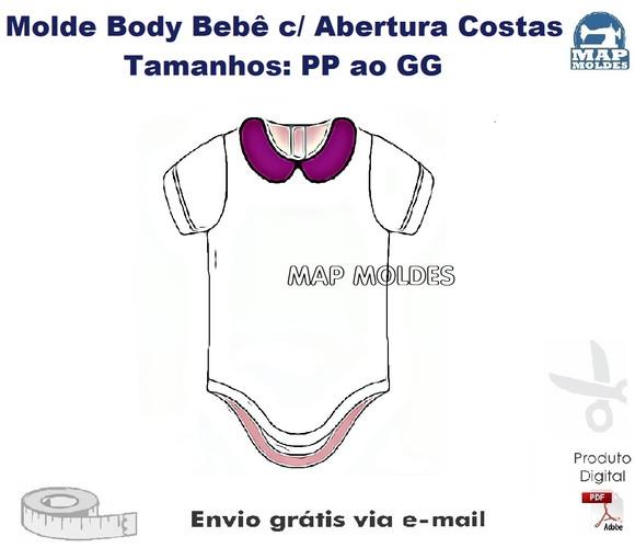 Molde Modelagem Body Bebê com Abertura nas Costas