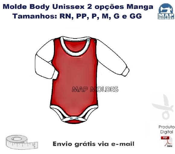 Molde Modelagem Body Bebê Unissex com Opções de Manga