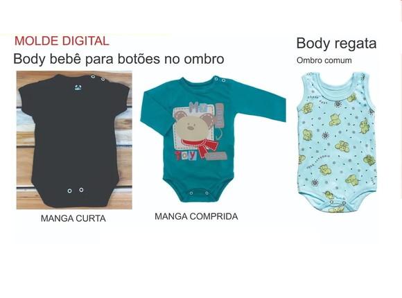 Molde Modelagem Body Regata Básico + Body p/ Botões no Ombro