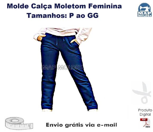 Molde Modelagem Calça Feminina de Moletom