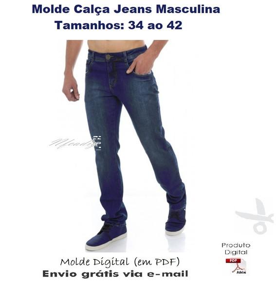 Molde Modelagem Calça Jeans Masculina (34 ao 42) #380