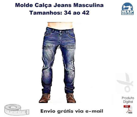 Molde Modelagem Calça Jeans Masculina Reta