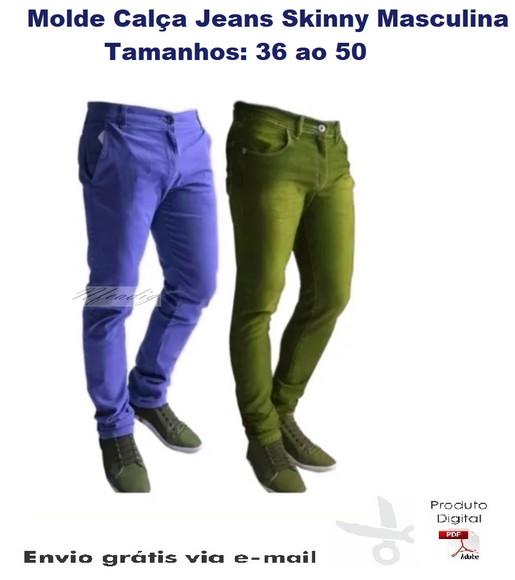 Molde Modelagem Calça Jeans Skinny Masculina #202