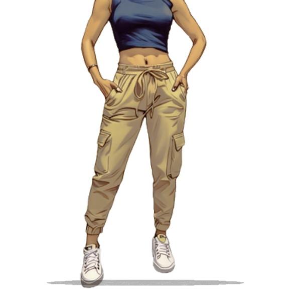 Molde Modelagem Calça Jogger Cargo Feminina em pdf Pp ao Gg