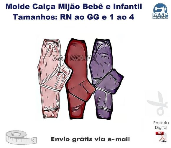 Molde Modelagem Calça Mijão Bebê e Infantil