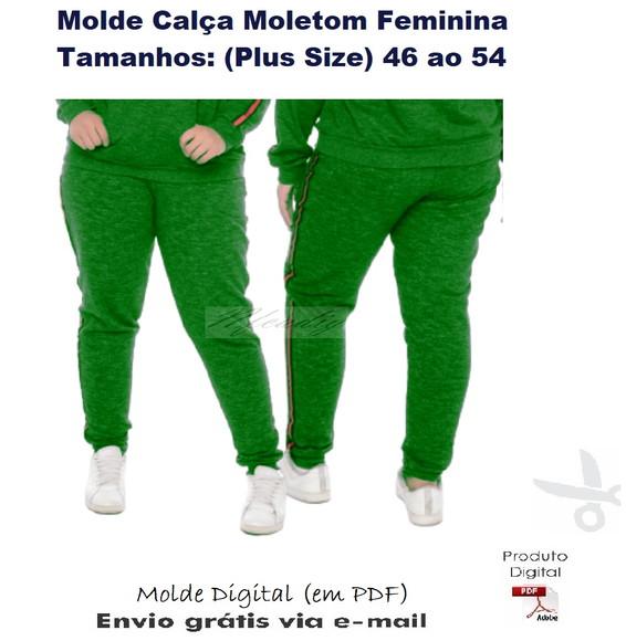Molde Modelagem Calça Moletom Feminina (Plus Size) #302
