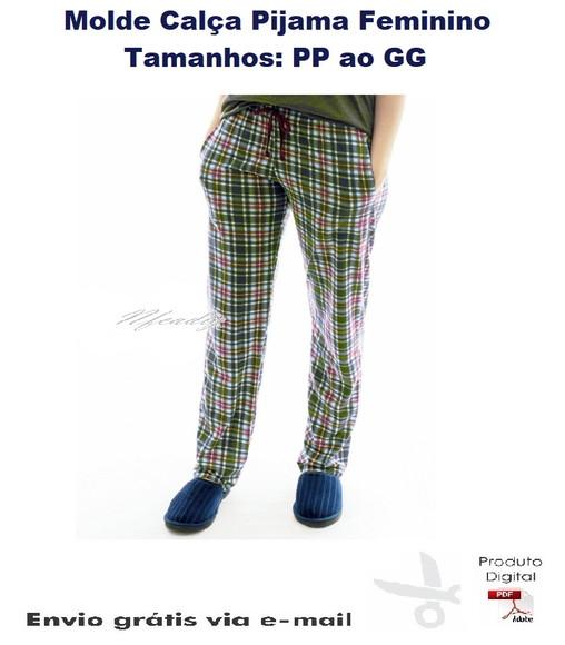 Molde Modelagem Calça Pijama Feminino PP ao GG #192