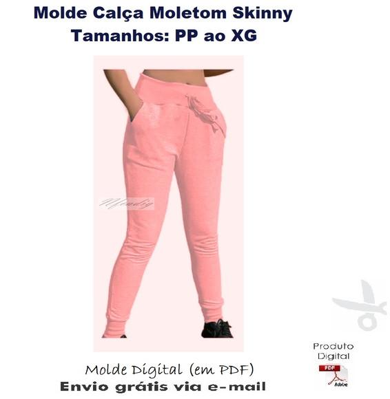 Molde Modelagem Calça Moletom Skinny Feminina #303