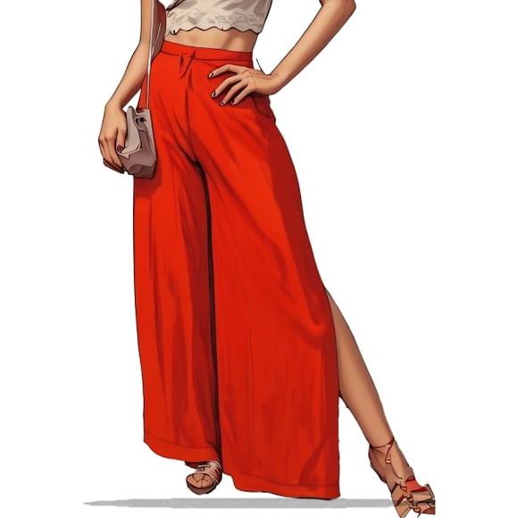 Molde Modelagem Calça Pantalona com Fenda Cós Elastico P- Gg