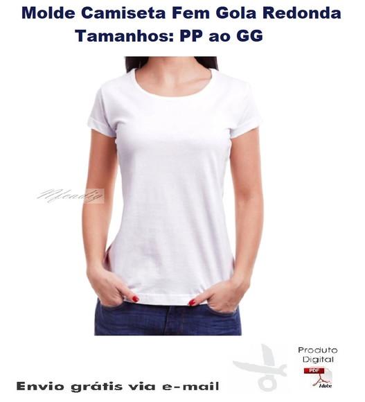Molde Modelagem Camiseta Feminina Gola Redonda #181