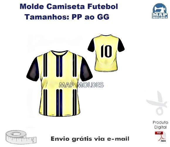 Molde Modelagem Camiseta de Futebol Por E-mail