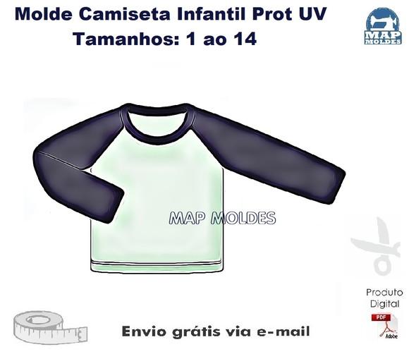 Molde Modelagem Camiseta Infantil Proteção Uv