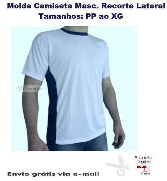 Molde Modelagem Camiseta Masc. Com Recorte Lateral #220