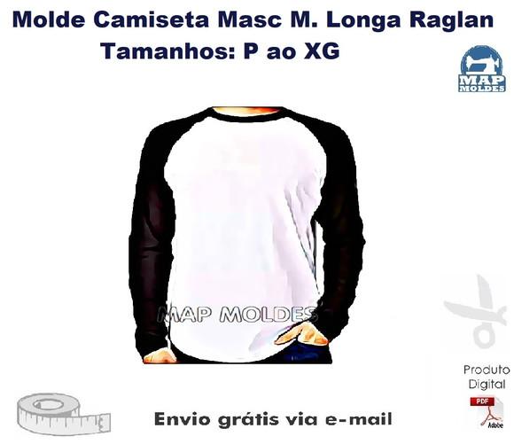 Molde Modelagem Camiseta Masc Raglan M. Longa Plus Size