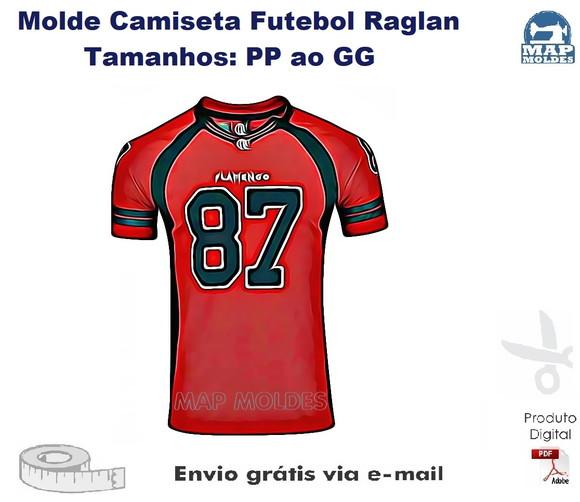 Molde Modelagem Camiseta Raglan de Futebol