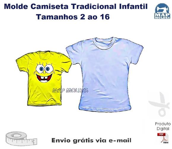 Molde Modelagem Camiseta Tradicional Infantil